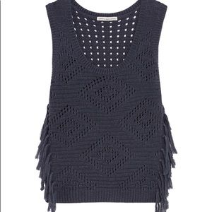 Autumn Cashmere tank top sweater with fringe